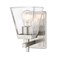 Z-Lite Lauren Wall Sconce, 1-Light, 5 In.W x 6.5 In.L x 8.5 In.H, Brushed Nickel/Clear 819-1S-BN - alternate 1